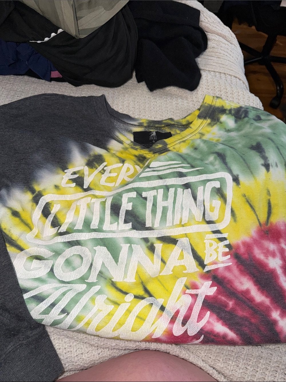 torrid Tie-Dye Crewneck Sweater in Yellow, Green, Pink, Gray